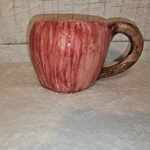 Vintage Bassano Ceramic Red Apple Cup Mug Hand Painted Italy